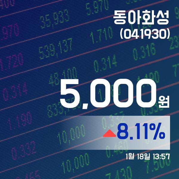 ▲1월 18일 동아화성 의 주가정보