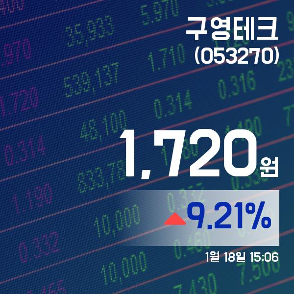 ▲1월 18일 구영테크 의 주가정보