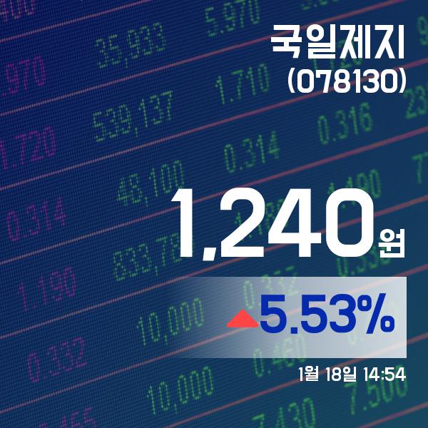 ▲1월 18일 국일제지 의 주가정보