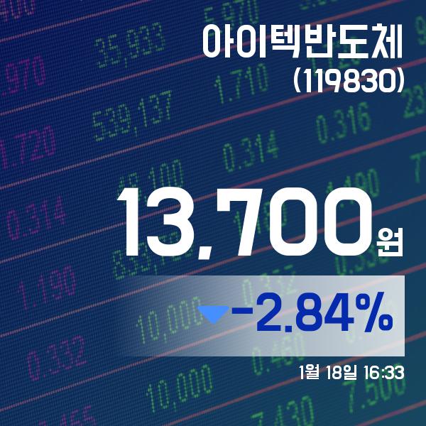▲1월 18일 아이텍반도체 의 주가정보