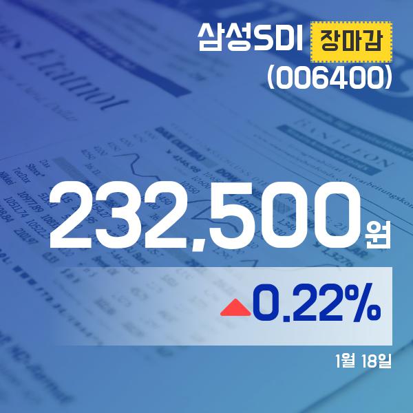 ▲1월 18일 삼성SDI 의 주가정보