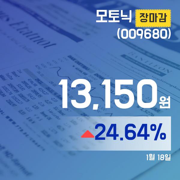 ▲1월 18일 모토닉 의 주가정보