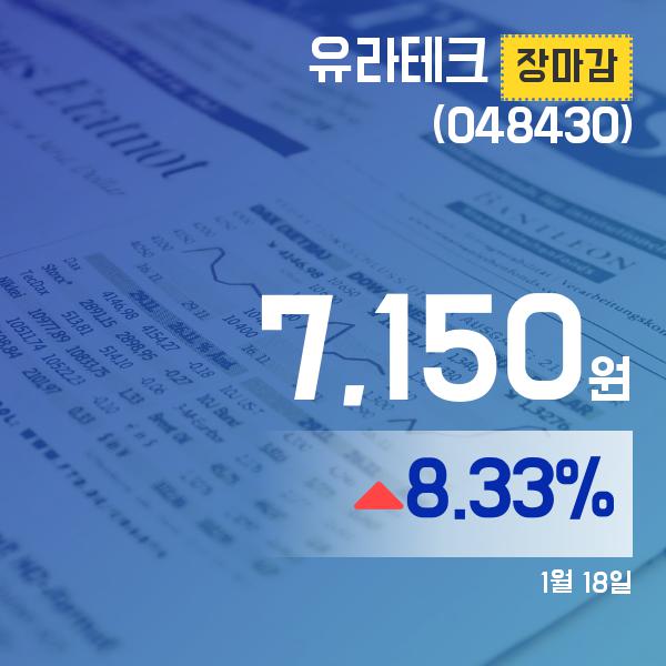 ▲1월 18일 유라테크 의 주가정보