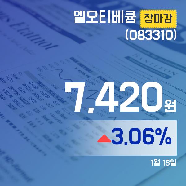 ▲1월 18일 엘오티베큠 의 주가정보