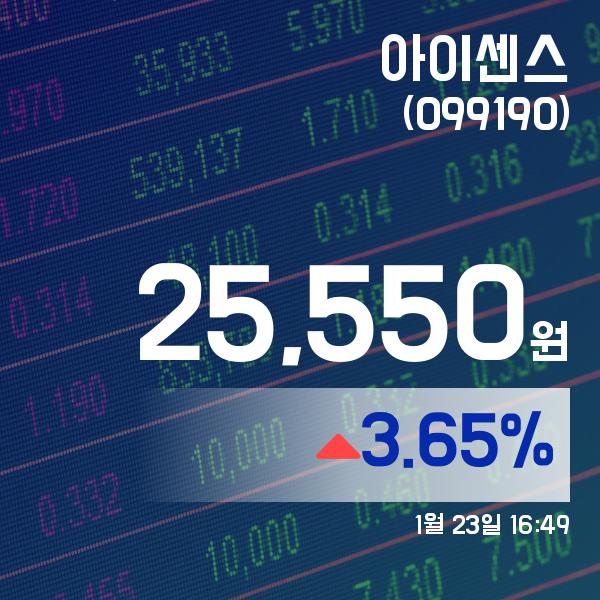 ▲1월 23일 아이센스 의 주가정보