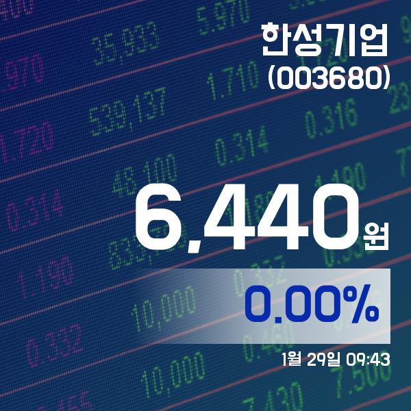 ▲1월 29일 한성기업 의 주가정보