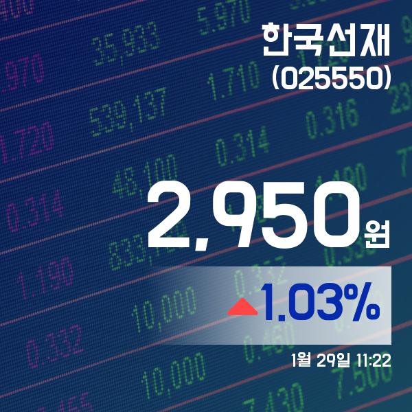 ▲1월 29일 한국선재 의 주가정보