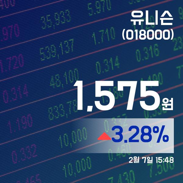 ▲2월 7일 유니슨 의 주가정보