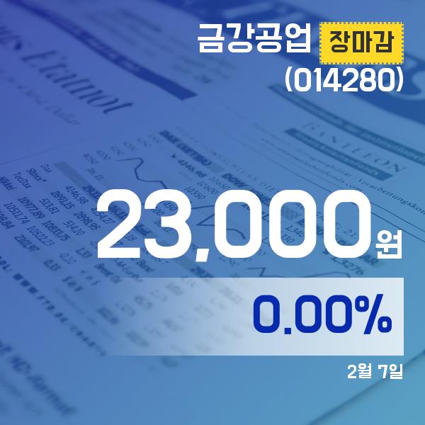 ▲2월 7일 금강공업 의 주가정보