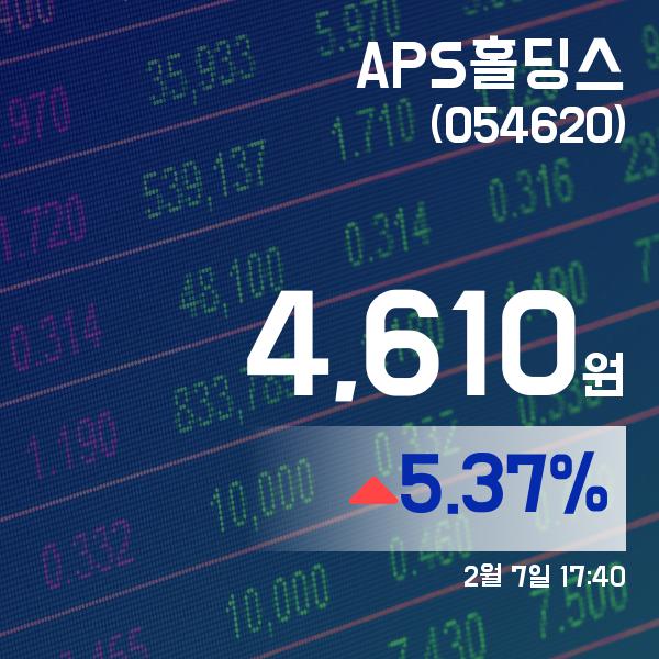 ▲2월 7일 APS홀딩스 의 주가정보