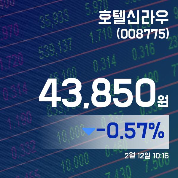 ▲2월 12일 호텔신라우 의 주가정보