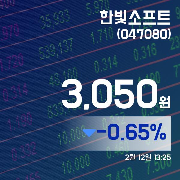 ▲2월 12일 한빛소프트 의 주가정보