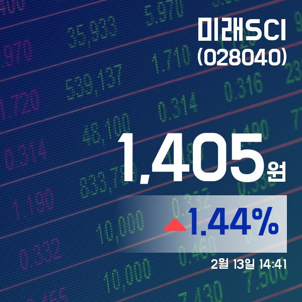 ▲2월 13일 미래SCI 의 주가정보