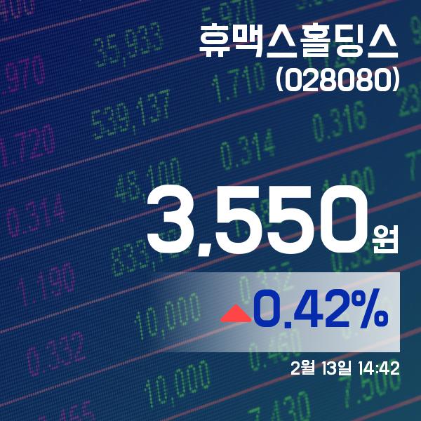 ▲2월 13일 휴맥스홀딩스 의 주가정보
