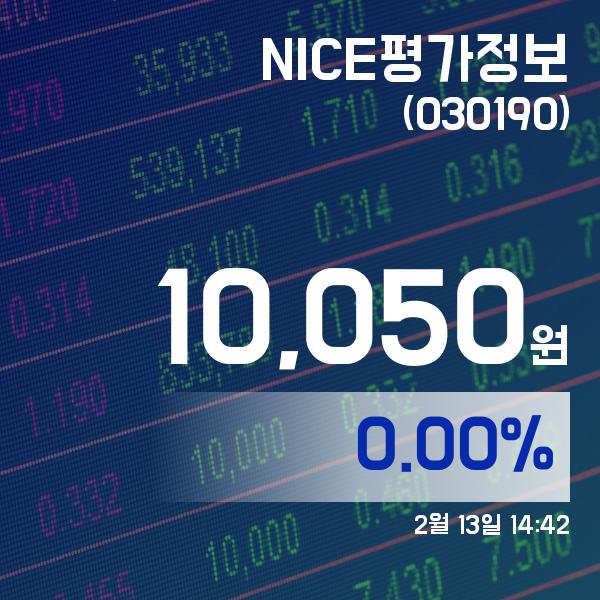 ▲2월 13일 NICE평가정보 의 주가정보