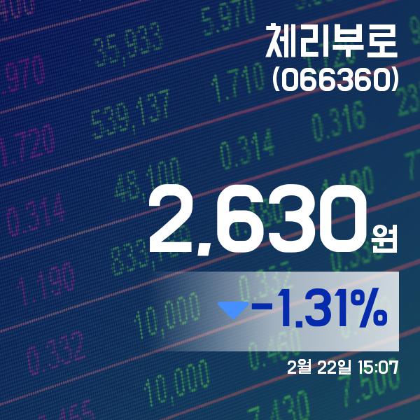 ▲2월 22일 체리부로 의 주가정보