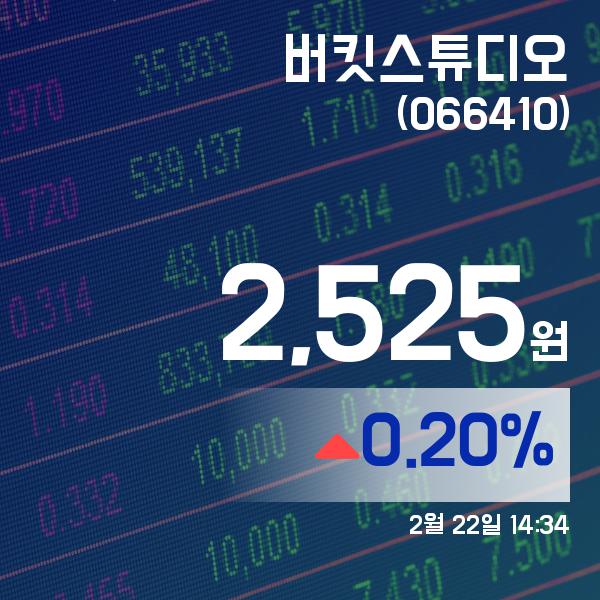 ▲2월 22일 버킷스튜디오 의 주가정보