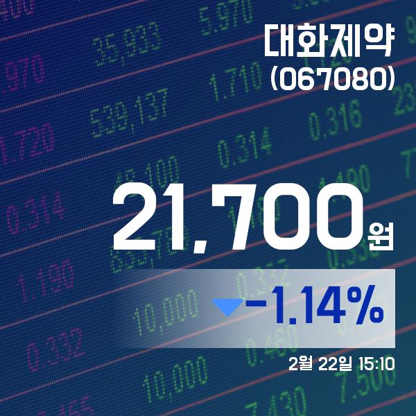 ▲2월 22일 대화제약 의 주가정보