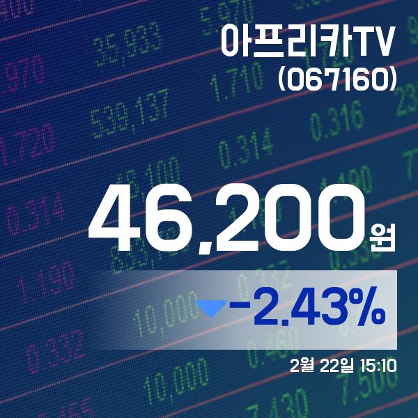 ▲2월 22일 아프리카TV 의 주가정보