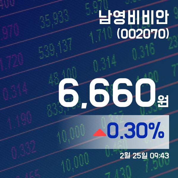 ▲2월 25일 남영비비안 의 주가정보