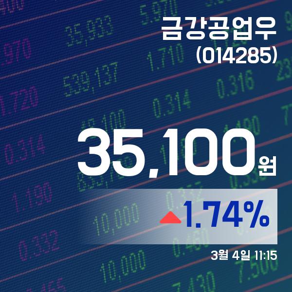 ▲3월 4일 금강공업우 의 주가정보