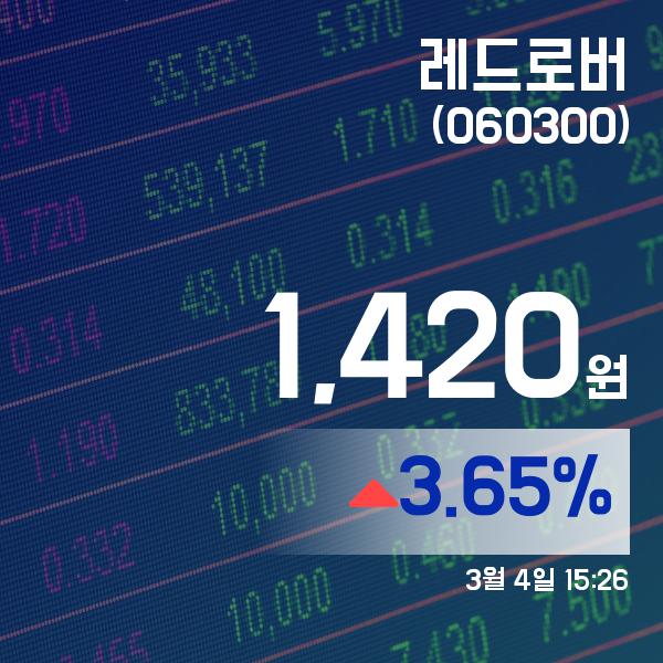 ▲3월 4일 레드로버 의 주가정보