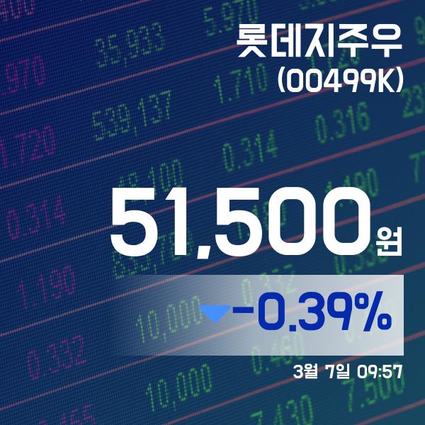 ▲3월 7일 롯데지주우 의 주가정보