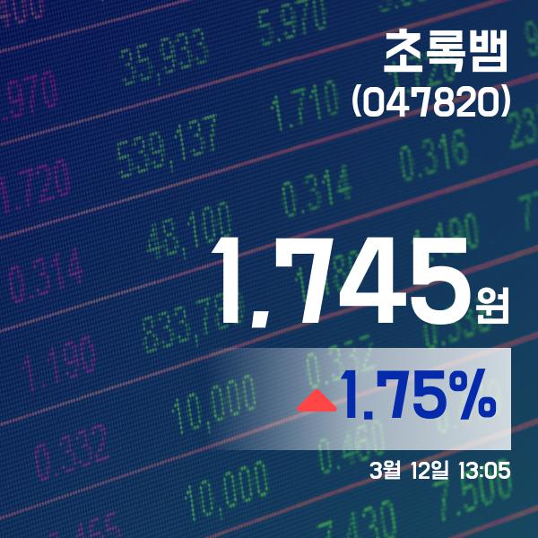 ▲3월 12일 초록뱀 의 주가정보