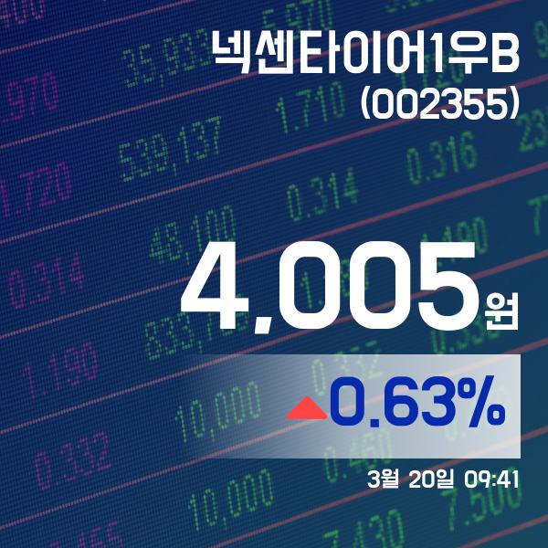 ▲3월 20일 넥센타이어1우B 의 주가정보