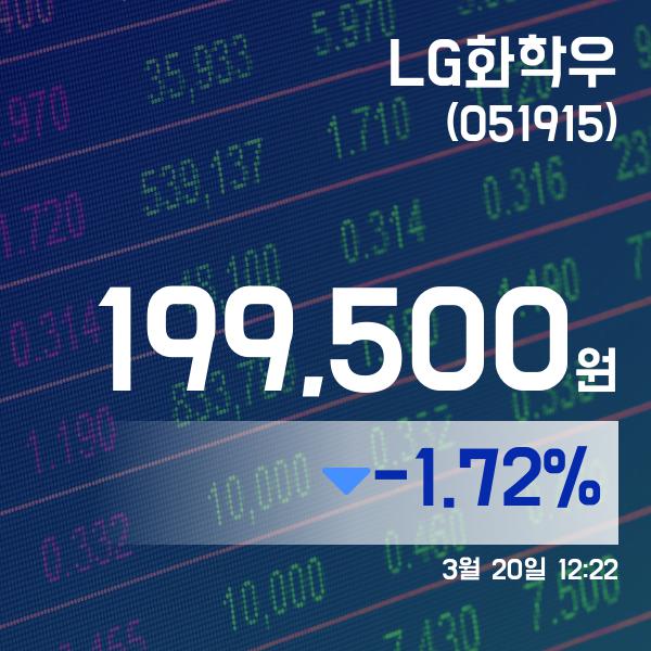 ▲3월 20일 LG화학우 의 주가정보