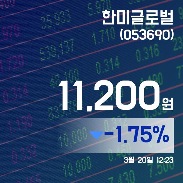 ▲3월 20일 한미글로벌 의 주가정보