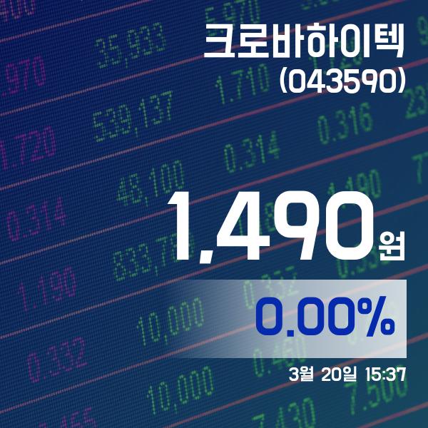 ▲3월 20일 크로바하이텍 의 주가정보