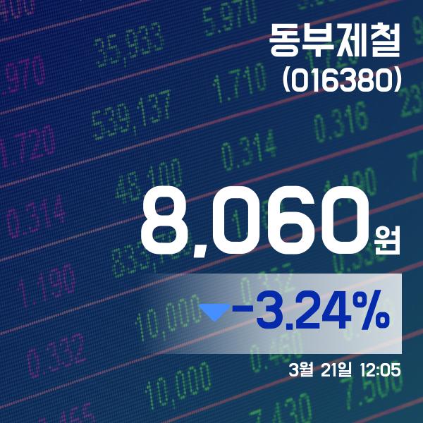 ▲3월 21일 동부제철 의 주가정보