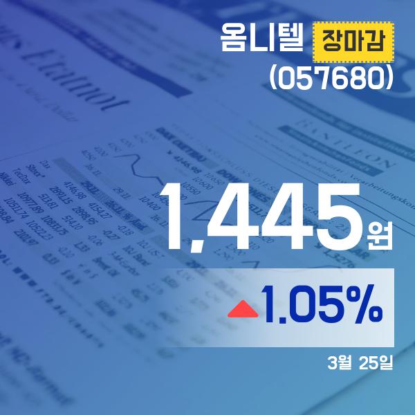 ▲3월 25일 옴니텔 의 주가정보