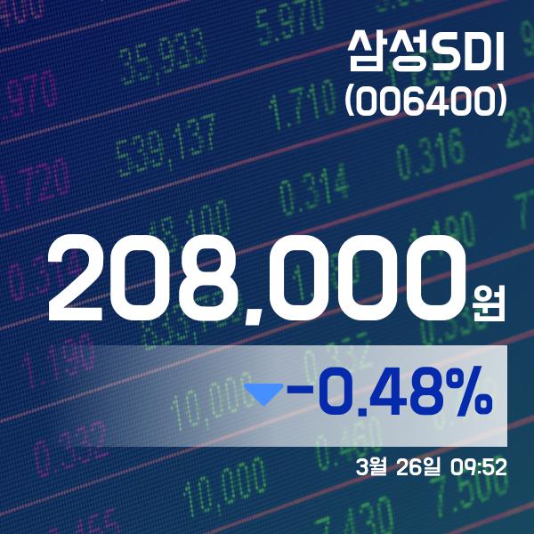 ▲3월 26일 삼성SDI 의 주가정보