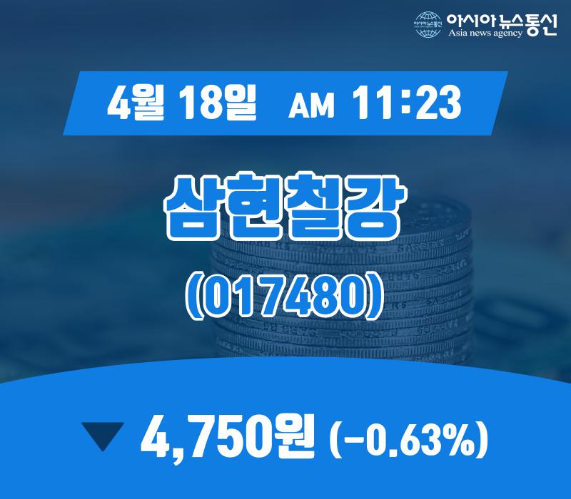 ▲4월 18일 삼현철강 의 주가정보