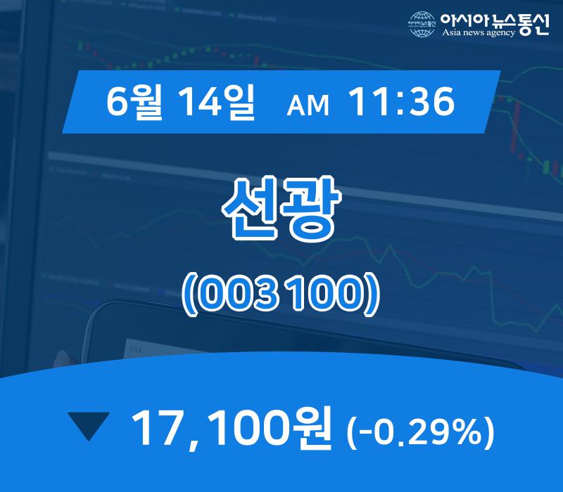 ▲6월 14일 선광 의 주가정보