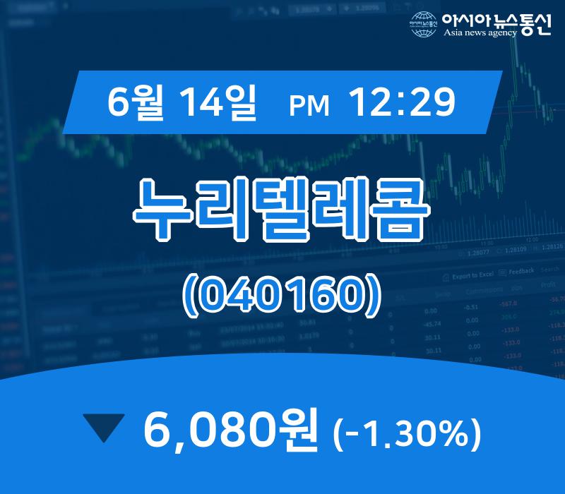 ▲6월 14일 누리텔레콤 의 주가정보