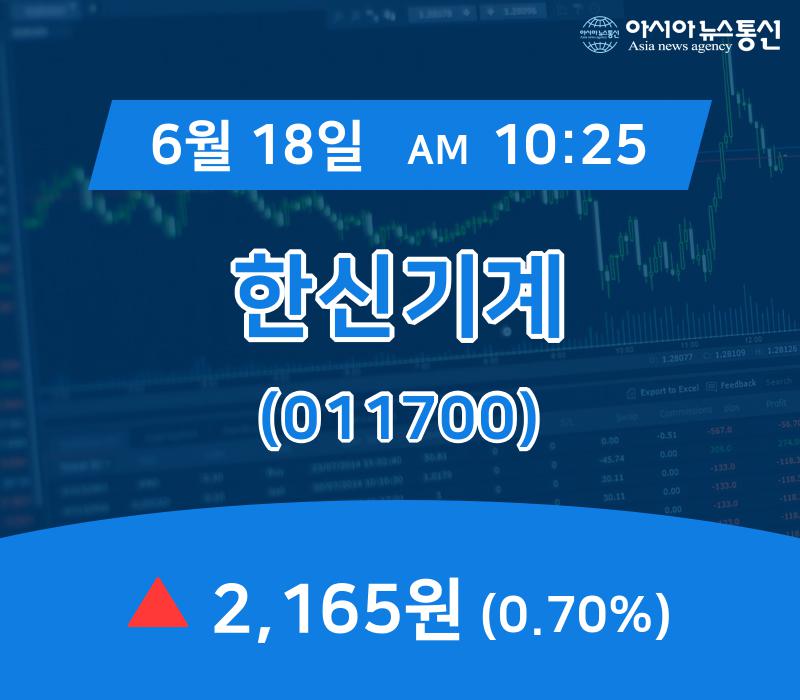 ▲6월 18일 한신기계 의 주가정보