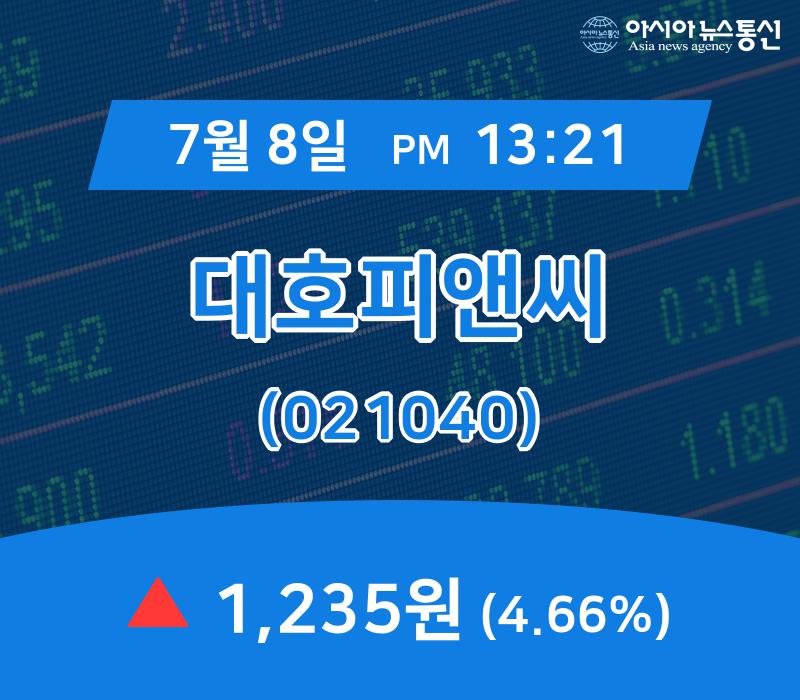 ▲7월 8일 대호피앤씨 의 주가정보