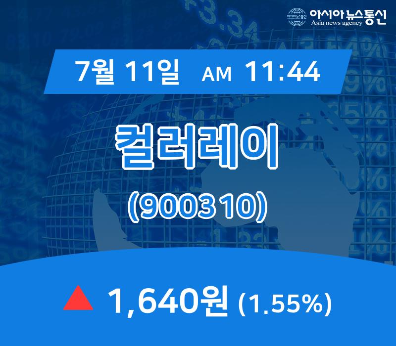 ▲7월 11일 컬러레이 의 주가정보