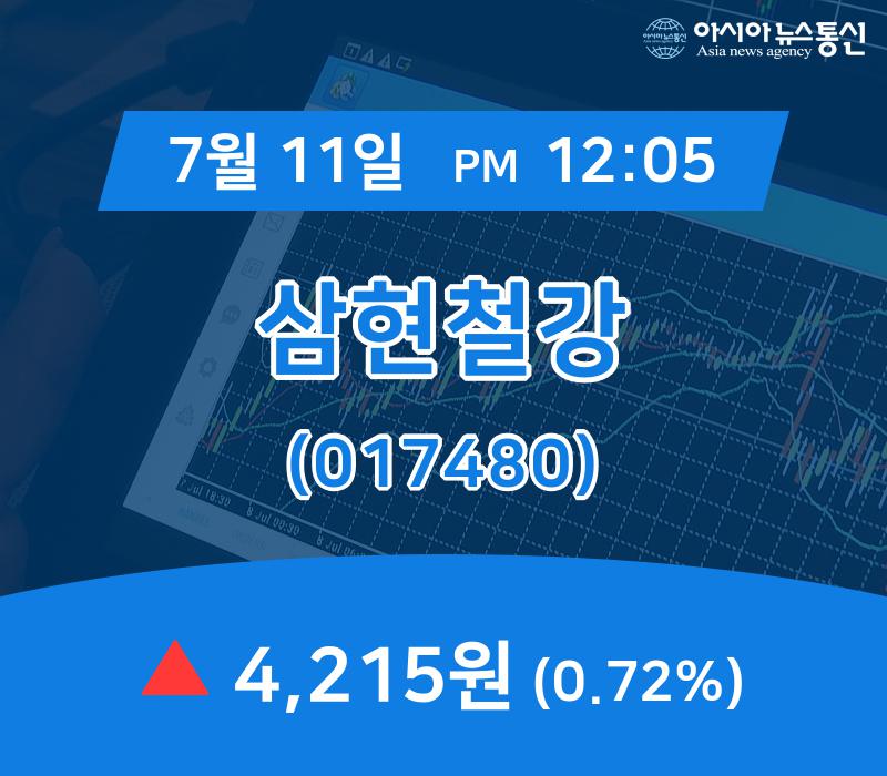 ▲7월 11일 삼현철강 의 주가정보