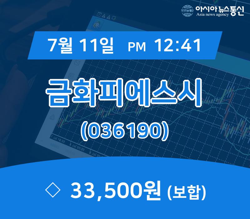 ▲7월 11일 금화피에스시 의 주가정보