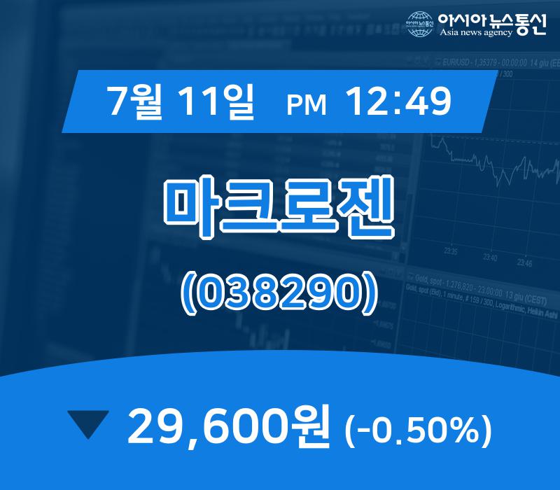 ▲7월 11일 마크로젠 의 주가정보