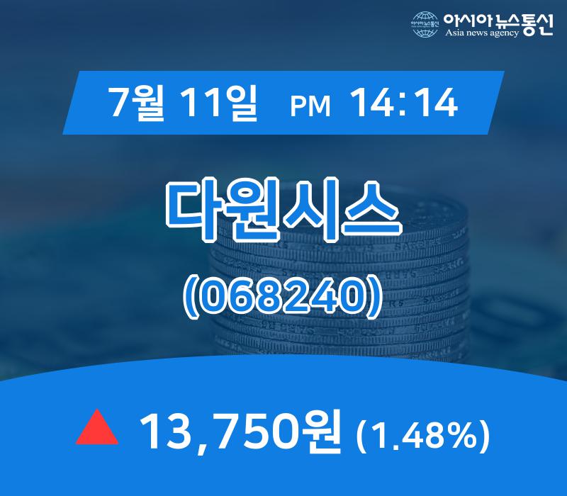 ▲7월 11일 다원시스 의 주가정보
