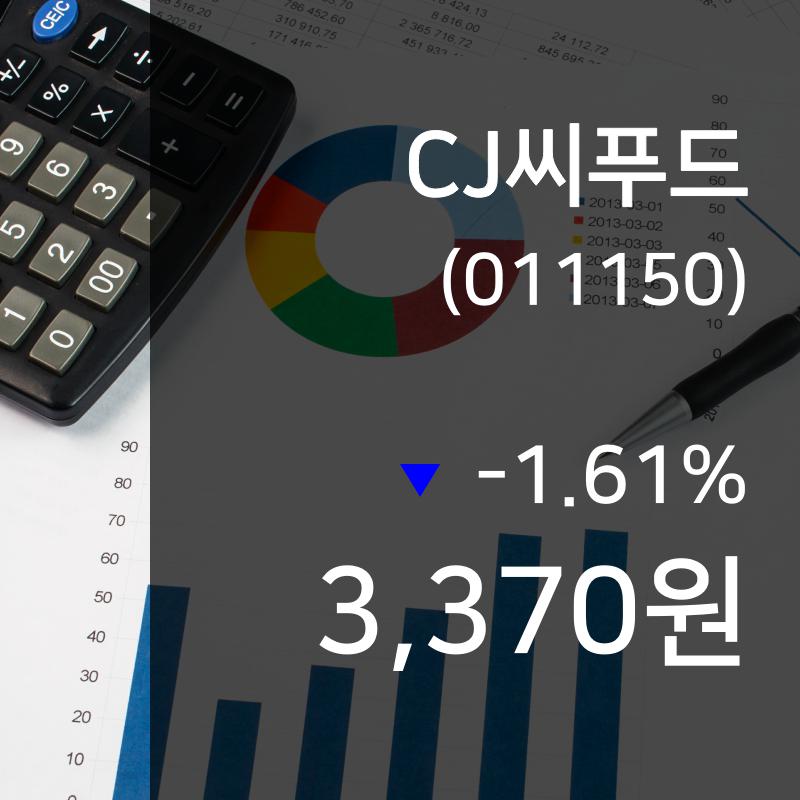 ▲9월 23일 CJ씨푸드 의 주가정보