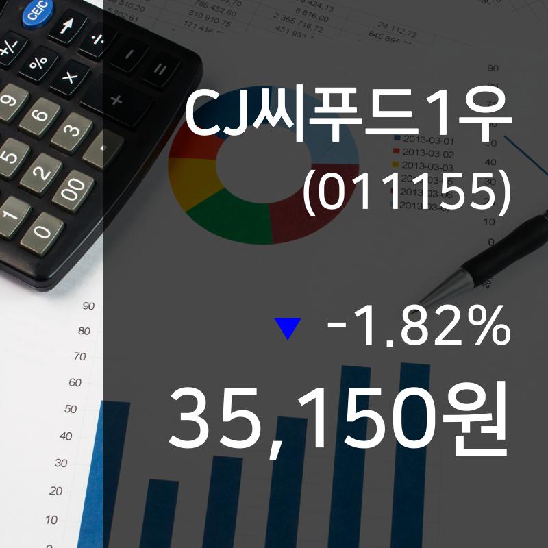 ▲9월 23일 CJ씨푸드1우 의 주가정보