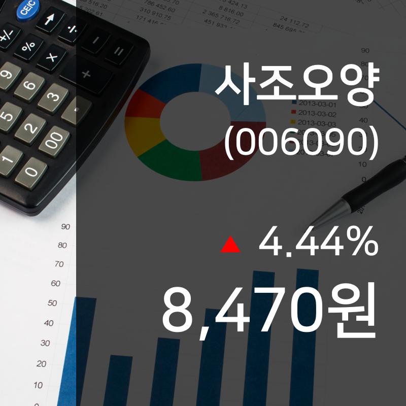 ▲9월 24일 사조오양 의 주가정보