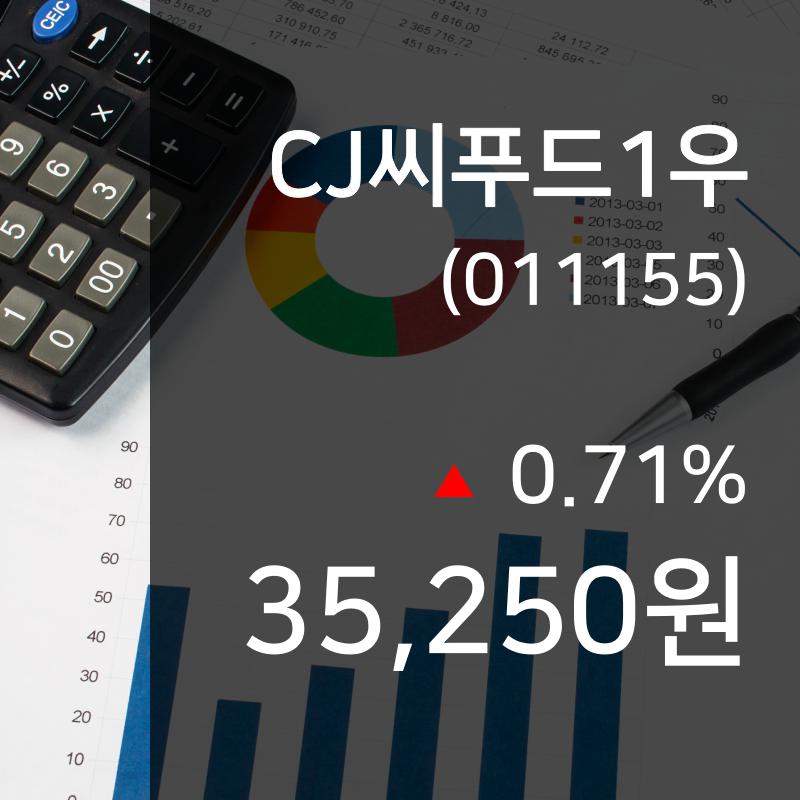 ▲9월 24일 CJ씨푸드1우 의 주가정보