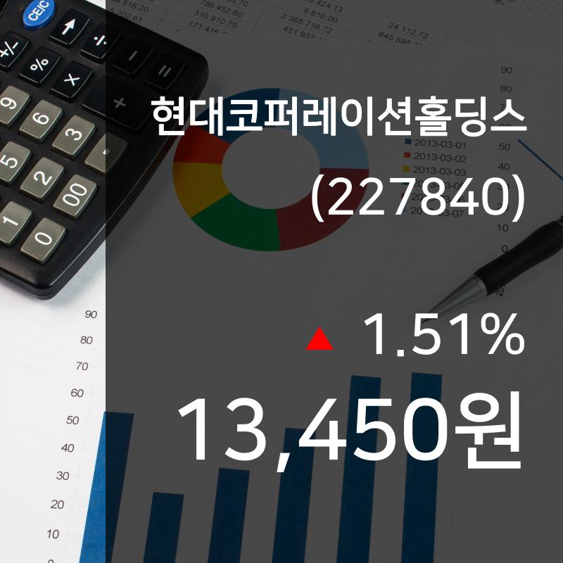 ▲9월 25일 현대코퍼레이션홀딩스 의 주가정보